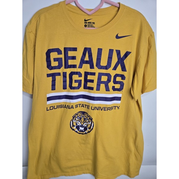 Nike Other - Nike Lsu Tigers Geaux Louisiana State‎ University T-shirt Size Lg Gold Shaq Ncaa